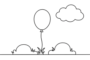 A single balloon on a string – Classic Symbols coloring page