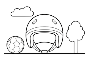 A sports helmet with a strap – Sports Gear Object coloring page