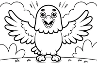 Excited Eagle – Eagle Emotions coloring page