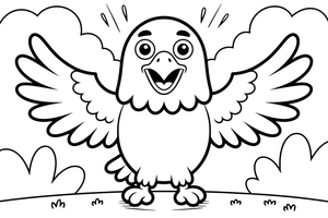 Excited Eagle – Eagle Emotions coloring page