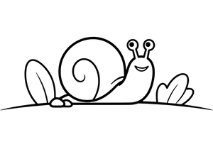 A snail peeking out of its shell – Snail coloring page