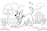 German shepherd stretching – Playful German shepherd Dog coloring page