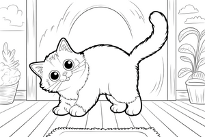 Ragdoll Cat arching its back – Ragdoll Cat at Play coloring page