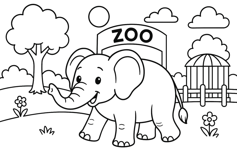 Zoo – Zoo Day coloring page
