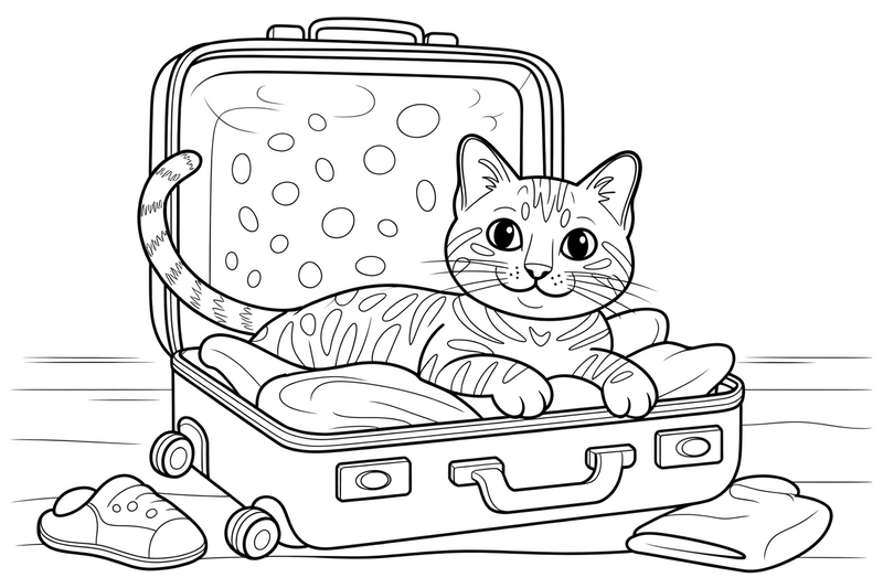 Bengal cat lounging comfortably – Bengal Cat coloring page