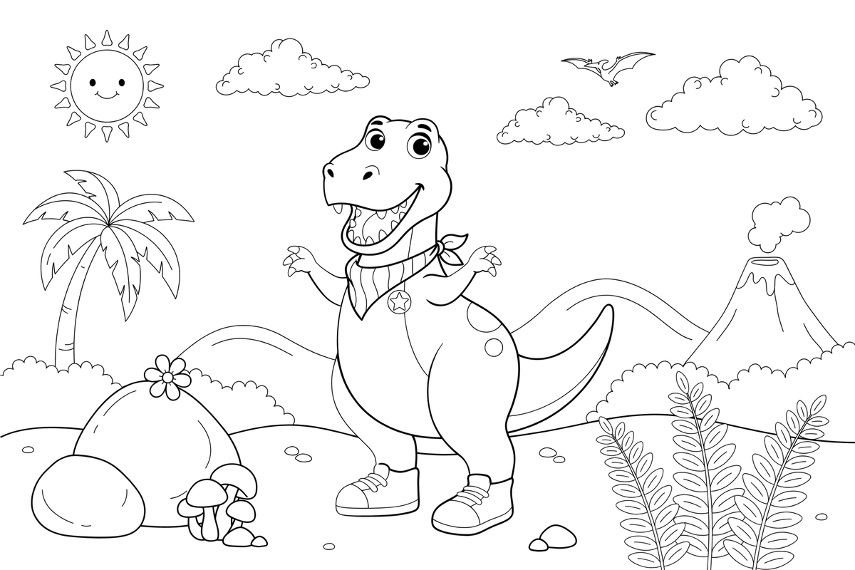 T-Rex roaring – T-Rex Dino Moments coloring page