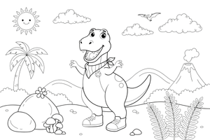 T-Rex roaring – T-Rex Dino Moments coloring page