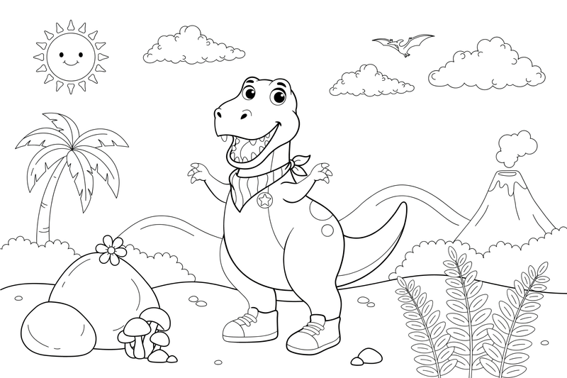 T-Rex roaring – T-Rex Dino Moments coloring page