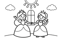 Princesses dancing at a ball – Princesses in Royal Moments coloring page