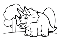 Triceratops roaring – Triceratops Dinosaur Scenes coloring page