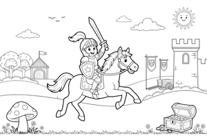 Knight riding a horse – Knight Knight Campaign coloring page