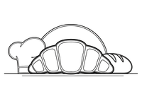 One big flaky croissant – Classic Bakery & Bread coloring page