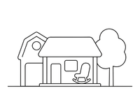 A farmhouse porch with a rocking chair – Farmhouse coloring page