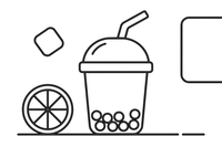 A bubble tea with round pearls at the bottom – Refreshing Drinks coloring page