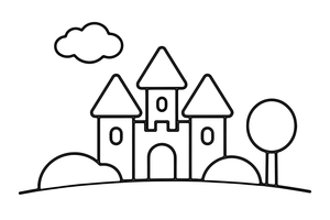A big castle with tall towers – Castle coloring page