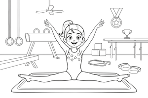 A gymnast doing the splits – Gymnastics Gymnastics coloring page