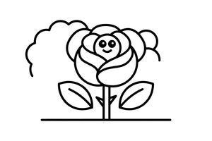 A single rose in full bloom – Elegant Rose Flower coloring page