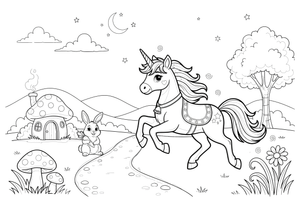 Unicorn Star – Enchanted Unicorn Magic coloring page