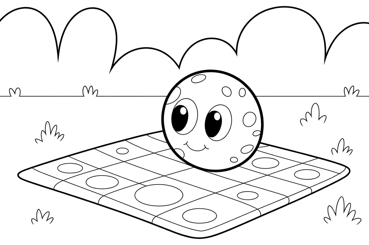 Martian picnic blanket – Martian Outdoor Fun coloring page
