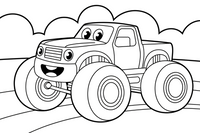Monster Truck driving fast – Monster Truck Sport Race Series coloring page