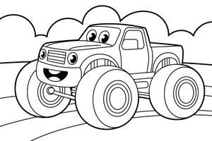 Monster Truck driving fast – Monster Truck Sport Race Series coloring page
