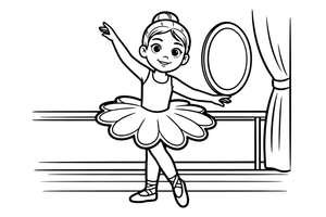 A ballerina twirling in her tutu – Graceful Ballerina coloring page