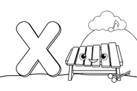 Letter X with a xylophone – Alphabet Alphabet coloring page