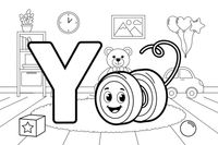Letter Y with a yo-yo – Alphabet Alphabet coloring page