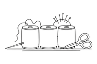 Three spools of thread in a row – Sewing & crafts Object coloring page