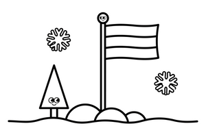 Flag Raising Ceremony – Day of Restoration of the State of Lithuania Winter coloring page