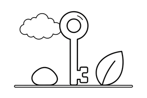 A big old-fashioned key – Everyday Objects coloring page