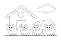 A row of little piglets – Pig coloring page