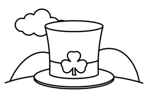 A lucky green top hat with a shamrock on the band – St. Patrick's Day coloring page