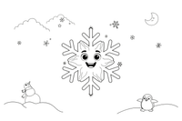 Snowflake Spiral – Delicate Snowflake Sky coloring page