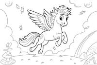 Pegasus rainbow – Pegasus Magical Flight coloring page