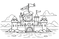 Pirate Fort with a Flag – Pirate Fort Raid coloring page