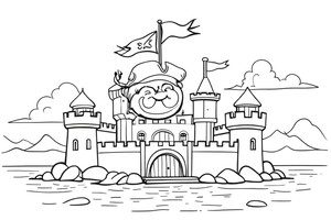 Pirate Fort with a Flag – Pirate Fort Raid coloring page