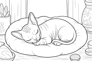 Sleeping Sphynx – Sphynx Kittens coloring page