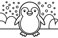 Penguin Joyful Snowfall – Snowy Penguin coloring page