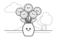 Marigold a bouquet in a vase – Marigold Flower Garden coloring page