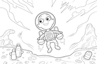 Martian with Jetpack – Martian Explorers coloring page
