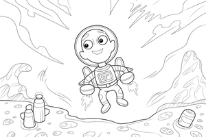 Martian with Jetpack – Martian Explorers coloring page