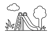 A slide at the playground – Playground coloring page
