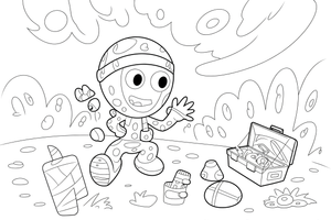 Martian toolbox treasure – Martian Outdoor Fun coloring page