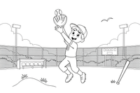 A fielder catching a fly ball – Baseball Baseball coloring page