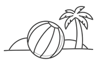 A big beach ball with big simple stripes (outlined, empty) – Classic Toys coloring page