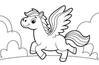 Pegasus rainbow – Pegasus Magical Flight coloring page