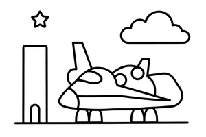 A space shuttle being prepared for a mission – Space Shuttle Mission coloring page