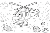 Helicopter Beach – Helicopter Air Adventure coloring page