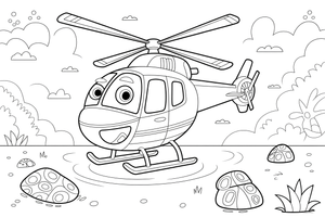 Helicopter Beach – Helicopter Air Adventure coloring page